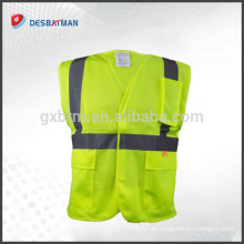 Hohe Qualität fluoreszierende Polyester reflektierende Sicherheitsweste / hohe Viz Sichtbarkeit Industrial Safety Workwear mit Taschen